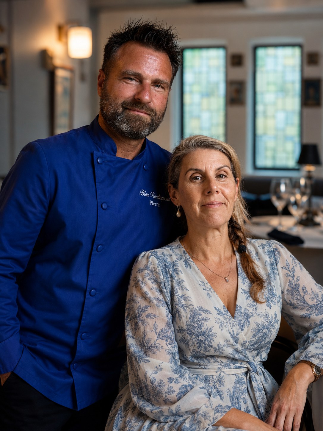 Laurence and Chef Pierre Bastien at Bleu RendezVous
