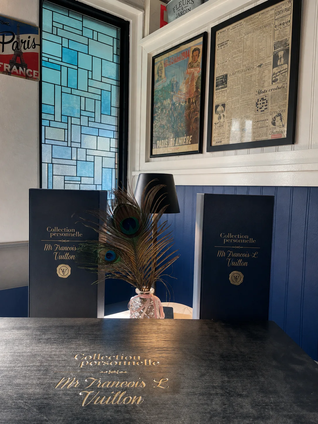 The Louis Vuitton dinner at Bleu RendezVous, with its personal menus
